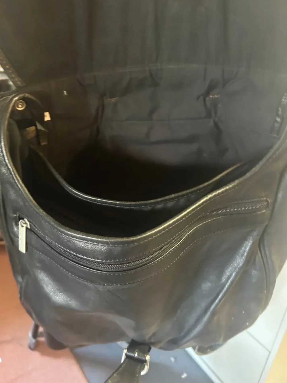 Men's Kenneth Cole Black leather backpack